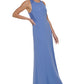 Vestido feminino DKNY com costas cruzadas, azul, tamanho 2