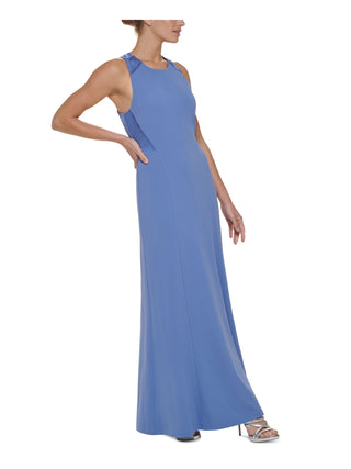 Vestido feminino DKNY com costas cruzadas, azul, tamanho 2