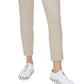 Calça feminina DKNY de sarja com zíper lateral e tornozelo, marrom, tamanho 6