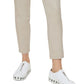 Calça feminina DKNY de sarja com zíper lateral e tornozelo, marrom, tamanho 4