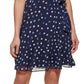 Vestido feminino DKNY estampado com manga bufante e ajuste evasê, azul, tamanho 6