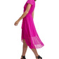 Vestido feminino DKNY Flutter Faux Wrap Chiffon Roxo Tamanho 6 Petite
