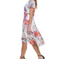 Vestido envelope falso estampado feminino DKNY, branco, tamanho 14