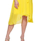 Vestido envelope falso de manga curta feminino DKNY, amarelo, tamanho 10
