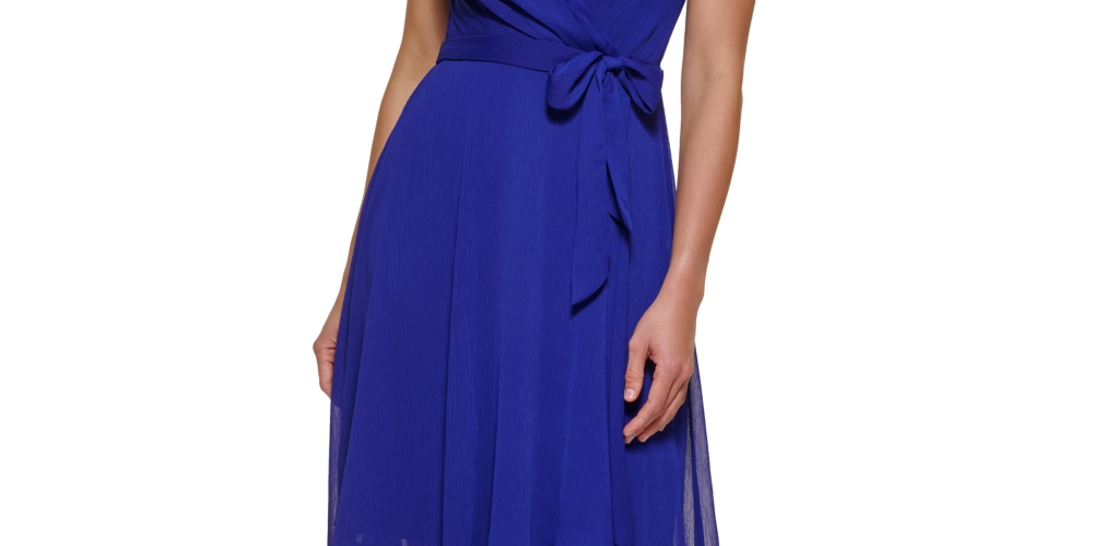 Vestido envelope falso sem mangas feminino DKNY azul tamanho 12