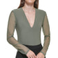 Body DKNY Feminino Mix Media Gola V Verde Tamanho Grande