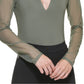 Body DKNY Feminino Mix Media Gola V Verde Tamanho Grande