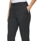 Calça listrada feminina DKNY cintura alta preta tamanho 8 Petite