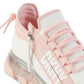Tênis DKNY Tokyo com cadarço e zíper, feminino, branco, tamanho 7,5 m