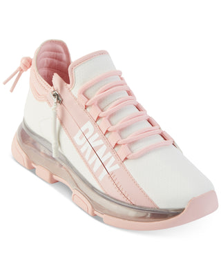 Tênis DKNY Tokyo com cadarço e zíper, feminino, branco, tamanho 7,5 m