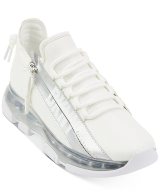 Tênis DKNY Tokyo com cadarço e zíper, feminino, branco, tamanho 7,5 m