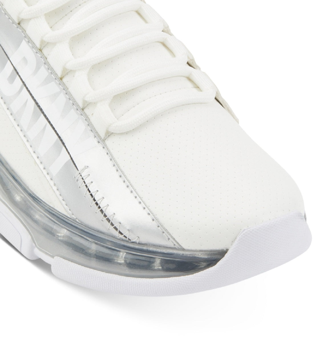 Tênis DKNY Tokyo com cadarço e zíper, feminino, branco, tamanho 7,5 m
