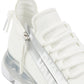 Tênis DKNY Tokyo com cadarço e zíper, feminino, branco, tamanho 7,5 m