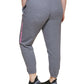 Calça de corrida feminina DKNY Sport com bolsos e cordão, com estampa de logotipo, cintura alta, cinza, tamanho 3X