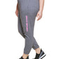 Calça de corrida feminina DKNY Sport com bolsos e cordão, com estampa de logotipo, cintura alta, cinza, tamanho 3X