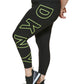 Legging feminina DKNY cintura alta 7/8 com logo explodido, preta, tamanho 1X