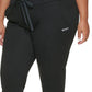 Calça de moletom feminina DKNY com logotipo bordado Pintuck, preta, tamanho 3X