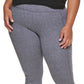 Leggings femininas DKNY com logotipo metálico 7/8, cinza, tamanho 2X