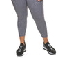 Leggings femininas DKNY com logotipo metálico 7/8, cinza, tamanho 2X