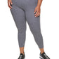 Leggings femininas DKNY com logotipo metálico 7/8, cinza, tamanho 2X