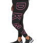 Legging feminina DKNY Sport Plus cintura alta 7/8 com logo explodido rosa tamanho 3X