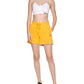 Shorts femininos DKNY de algodão com logotipo bordado, amarelo, tamanho X-G