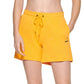 Shorts femininos DKNY de algodão com logotipo bordado, amarelo, tamanho X-G