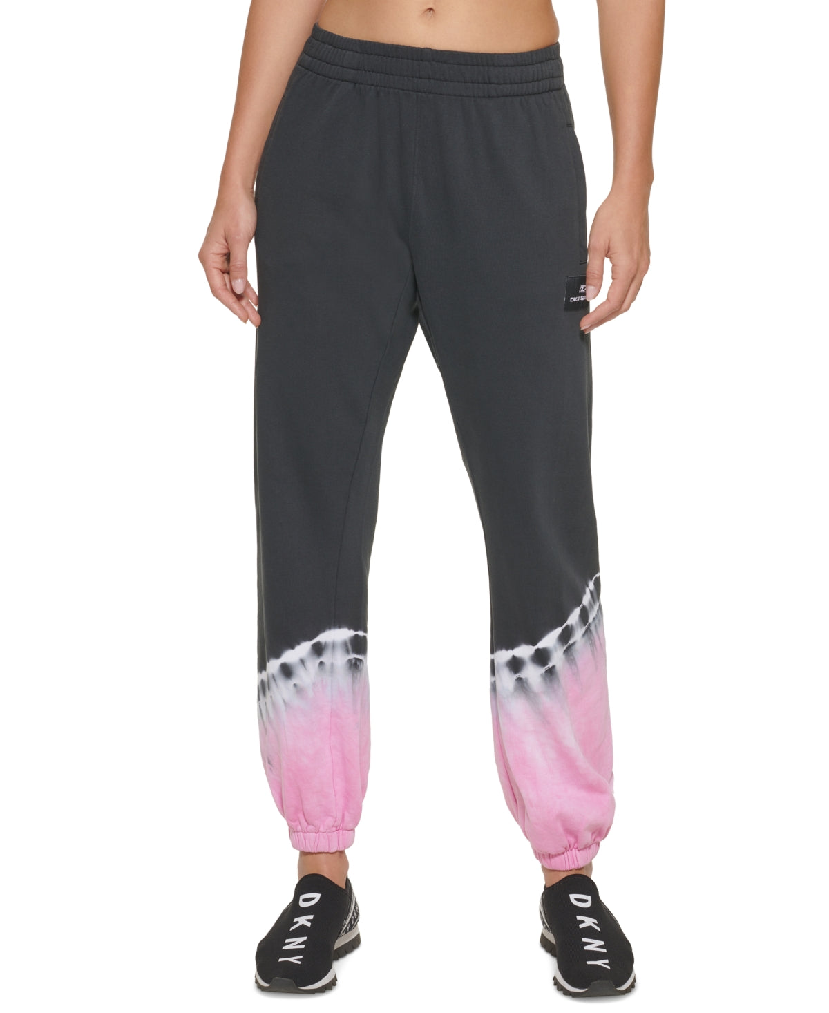 Calça jogger feminina DKNY Tie Dye Cotton, rosa, tamanho X-G