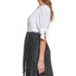 Vestido plissado com manga amarrada DKNY feminino, branco, tamanho 4
