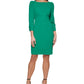 Vestido tubinho com manga franzida DKNY feminino, verde, tamanho 2