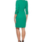 Vestido tubinho com manga franzida DKNY feminino, verde, tamanho 2
