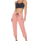Calça de moletom DKNY Cropped Logo Feminina Rosa Tamanho GG