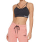 Calça de moletom DKNY Sport Cropped Logo Feminina Vermelha Tamanho Grande
