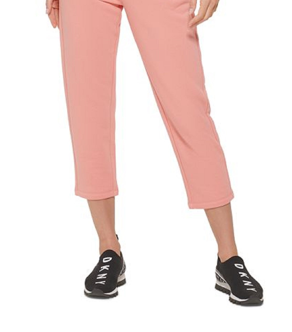 Calça de moletom DKNY Sport Cropped Logo Feminina Vermelha Tamanho Grande