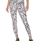 Leggings femininas DKNY com estampa de zebra gravada 7/8, rosa, tamanho médio