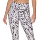 Leggings femininas DKNY com estampa de zebra gravada 7/8, rosa, tamanho médio