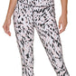 Leggings femininas DKNY com estampa de zebra gravada 7/8, rosa, tamanho extrapequeno