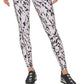 Leggings femininas DKNY com estampa de zebra gravada 7/8, rosa, tamanho extrapequeno