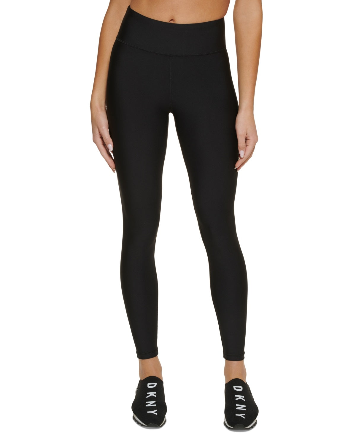 Leggings femininas DKNY Sport Hug &amp; Lift Sculpting 7/8 pretas, tamanho X-S