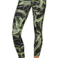 Leggings femininas DKNY Electric Shock estampadas 7/8, amarelas, tamanho X-S