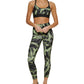 Leggings femininas DKNY Electric Shock estampadas 7/8, amarelas, tamanho X-S