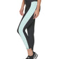 Leggings femininas DKNY com zíper frontal e blocos de cores, 7/8, azul, tamanho extragrande