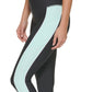 Leggings femininas DKNY com zíper frontal e blocos de cores, 7/8, azul, tamanho extragrande