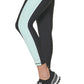 Leggings femininas DKNY com zíper frontal e blocos de cores, 7/8, azul, tamanho extragrande