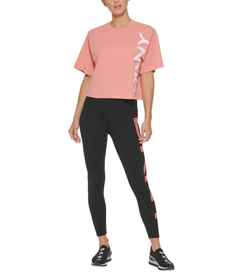 Camiseta feminina com logotipo DKNY laranja, tamanho GG