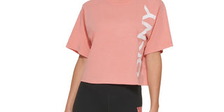 Camiseta feminina com logotipo DKNY laranja, tamanho GG