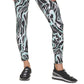 Leggings femininas DKNY com estampa de mármore 7/8, azul, tamanho grande
