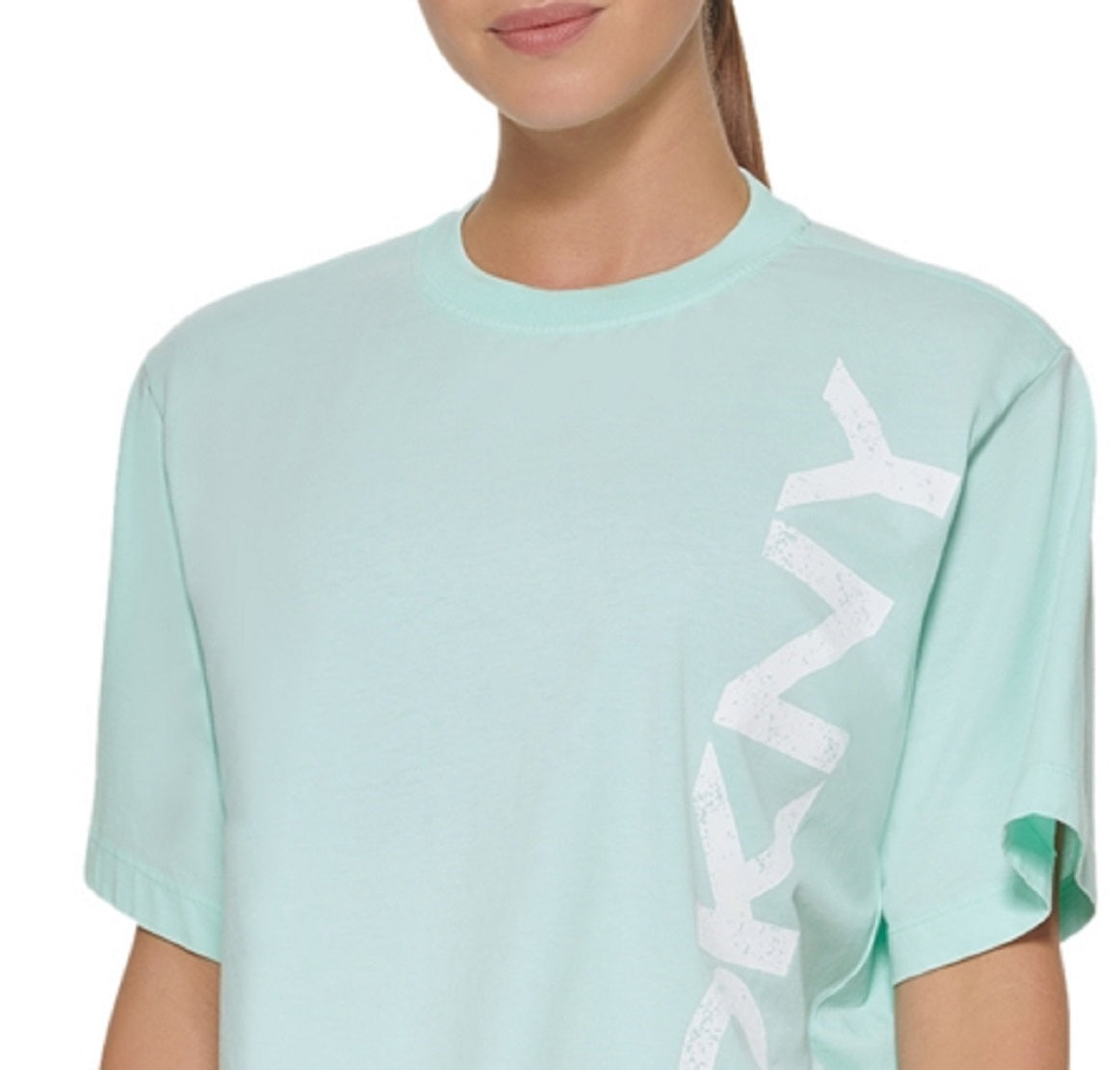 Camiseta feminina DKNY Sport Logo Azul Tamanho X-G