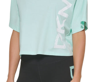 Camiseta feminina DKNY Sport Logo Azul Tamanho X-G