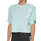 Camiseta feminina com logotipo DKNY, azul, tamanho grande